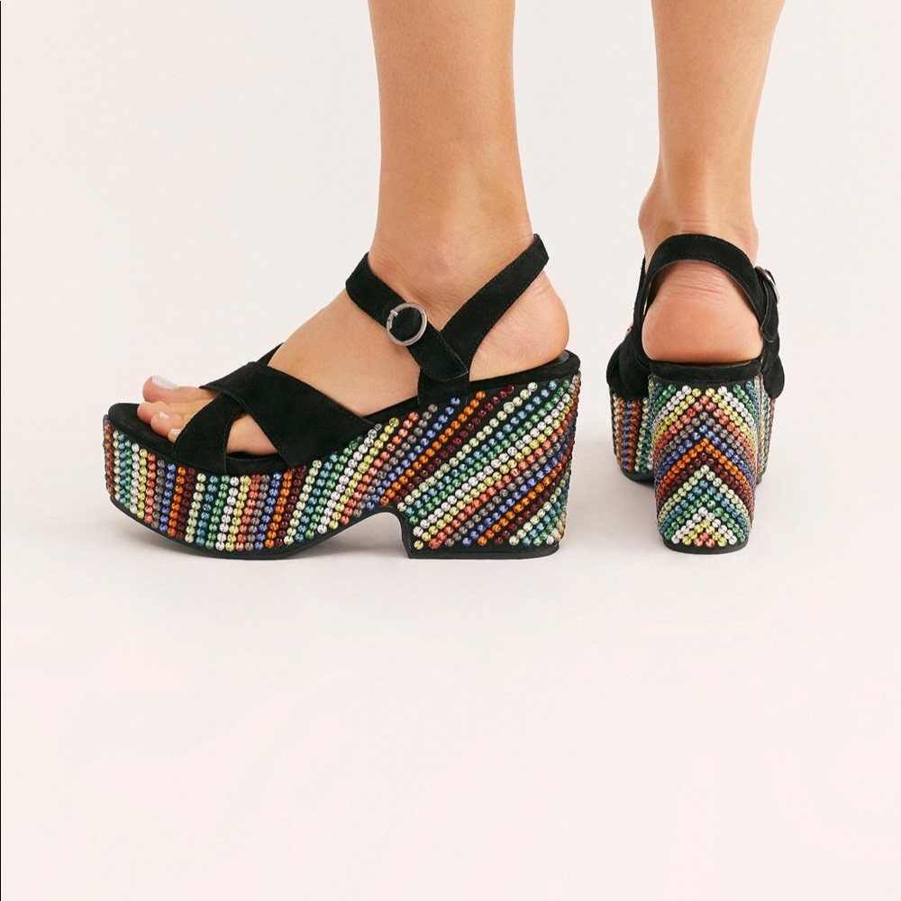 Free people flashing lights platform shoe